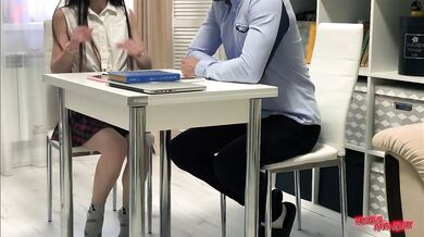 Teacher fucks me in my virgin pussy after class