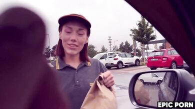 Huge ANAL Creampie with cute McDonald's worker