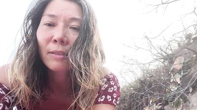 140 asian milf fucked hard on the beach in sundress creampie orgasm