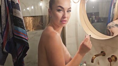 He walked in while I was doing my makeup and made me suck him off until he blew all over my face.