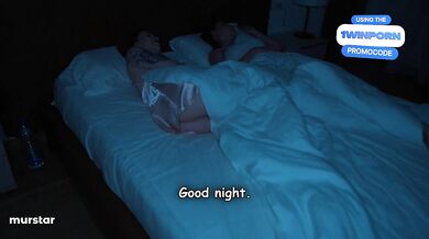 Step sister shocked when step son cum in step mom while share bed sex in hotel room (feat. Kisscat)