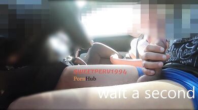 !! "CAN I HELP YOU WITH THAT?" CUTE AND SWEET YOUNG HITCHHIKER GIVES GENTLE HANDJOB