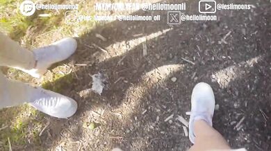 Little French girl Hellolimoonoff fetish feet with big cock and gets fucked hard surprised by a voye