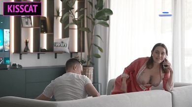 Step mom Seduces Step son While Husband’s Away—Will Her Naughty Phone Call End in a Taboo Fuck?!