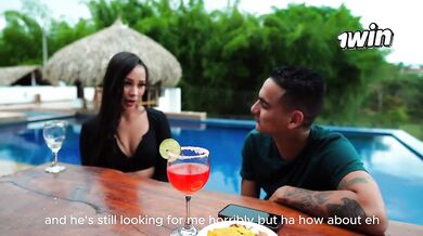 Big booty Colombian waitress Daniela Andrea gets fucked hard on a pool table after being seduced at