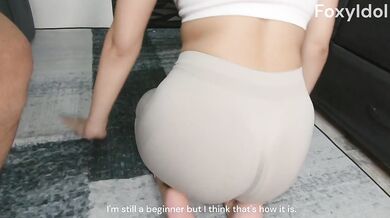 Stepsister seduces me with yoga and my parents almost caught us -English subtitles in -POV