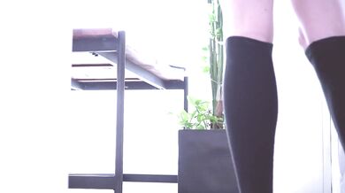 Rubbing against the desk corner with my shorts
