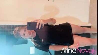 New Year alone the hot blonde had fun with her beautiful hands - Aline Novak