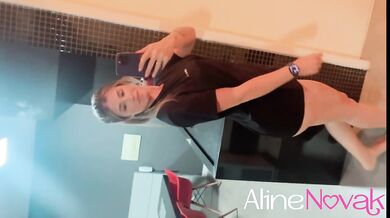 New Year alone the hot blonde had fun with her beautiful hands - Aline Novak