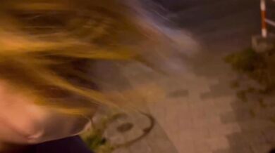 A night walk while putting a remote control vibrator on my Japanese girlfriend My first toilet sex