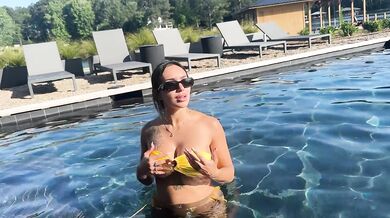 Sisi Rose SNORTS My cum , real public outside pool sex- gorgeous Latina Perfect Tits