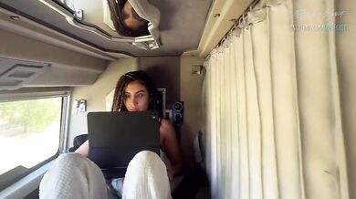 Beatrice Segreti is too and seduces a man in the bus! Risky amateur public sex