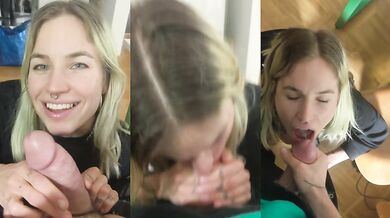 Caught by the plumber! Real risky sucking and fucking with strangers in the house