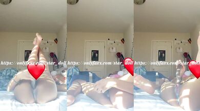 Ebony teen creaming all over dildo in early morning fuck