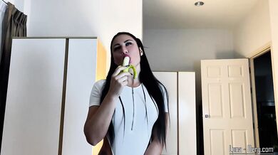 INSATIABLE STEPSISTER can’t stop — HARD FUCK, JUICY BANANA SUCKING and CUM FEEDING Part 1
