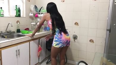 sexy cleaning girl