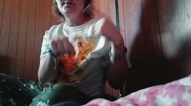 Massaging my breasts with lotion