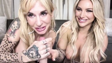 [JOI] Two Blonde Babes Lube Their Huge Tits and Jerk Your Cock