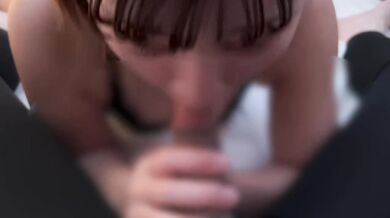 Girl in underwear after a “Delicious sperm” after a gokkun.