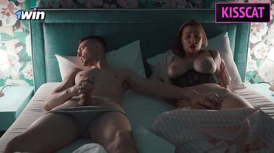 Hot Step mom cant lie without fuck and comes to Step son's shared bed for hard sex till cum in pussy