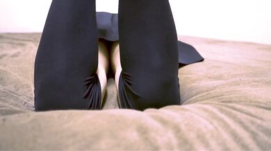Convulsions floor masturbation in a miniskirt without underwear