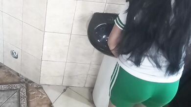 Schoolgirl fucking in the bathroom