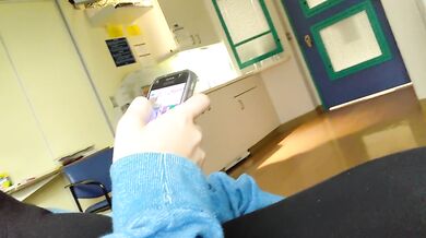 Hospital visitors give a quick blowjob, horny teen.