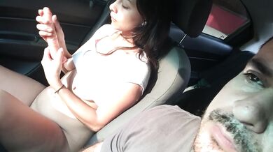 I masturbate my pussy in my friend's car on the way home.