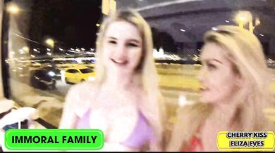 Cherry Kiss & Eliza Eves' Stepson Spitroast Sperm Surprise!