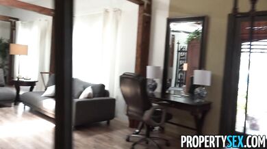 PropertySex Exotic Real Estate Agent With Huge Natural Tits Bangs Her New Client