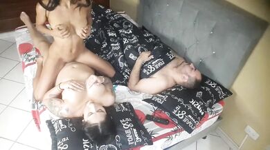 The babysitter fucks with her boss's wife and he doesn't even know