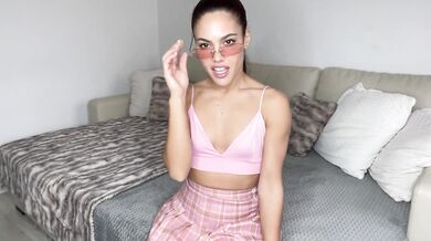 PETITE LATINA FUCKING HER PUSSY with GLASS DILDO - Apolonia Lapiedra