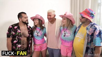 Cutties Lana And Rebel Rider In Horny Threesome With A Fan!