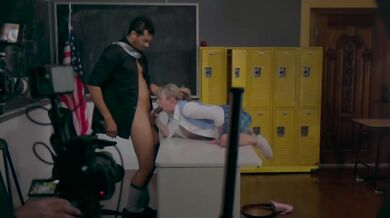Curvy Blonde Blake Blossom Takes Dick While On BTS Interview