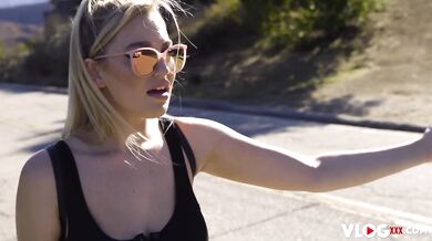 Curvy Blonde Blake Blossom Takes Dick While On BTS Interview