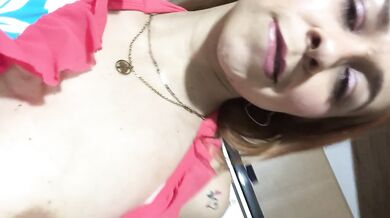 I film my body in a swimsuit for my lover and caress my pussy