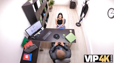VIP4K. Woman is rammed by the horny lender hoping for some discount