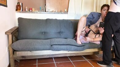 Neighbor Catches Me Masturbating and Shoves His Cock in My Mouth.