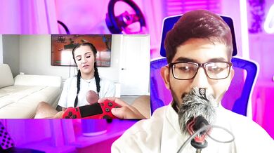 Stepsister fucks stepbrother while playing game. Reaction Video.