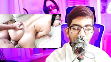 Stepsister fucks stepbrother while playing game. Reaction Video.