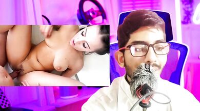 Stepsister fucks stepbrother while playing game. Reaction Video.