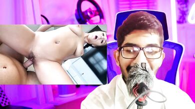 Stepsister fucks stepbrother while playing game. Reaction Video.