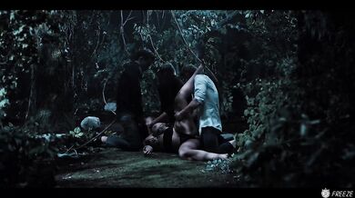 Asian Slut Gangbang - Japanese Girl With Big Tits Gets Used Like A Fuckdoll In The Woods Freeze Fuck