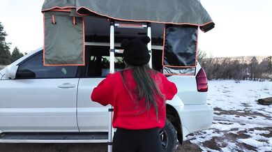 Slutty Camper Shows off Light Up Butt Pug And Rooftop Tent