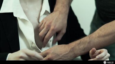 The Button Stops The Time - Nathan Undresses Hazel Moore, Fucks Her And Cums On Her Hairy Pussy