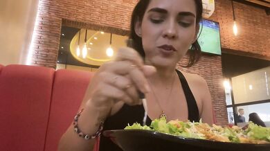 I INVITED HER TO EAT SALAD BUT ON THE CONDITION THAT SHE USED MY SPECIAL SAUCE