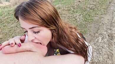 blowjob in nature with a beautiful view and sounds of nature