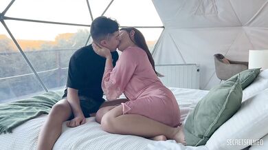 My girlfriend and I got really horny and fucked on her parents' bed