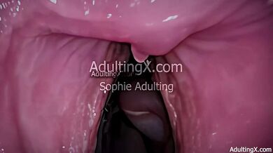 Camera in Vagina, Cervix POV, Tiny Cucked by Giant ‘Couple’, Cum in Condom and Creampie - Full Clip
