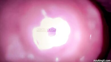 Camera in Vagina, Cervix POV, Tiny Cucked by Giant ‘Couple’, Cum in Condom and Creampie - Full Clip
